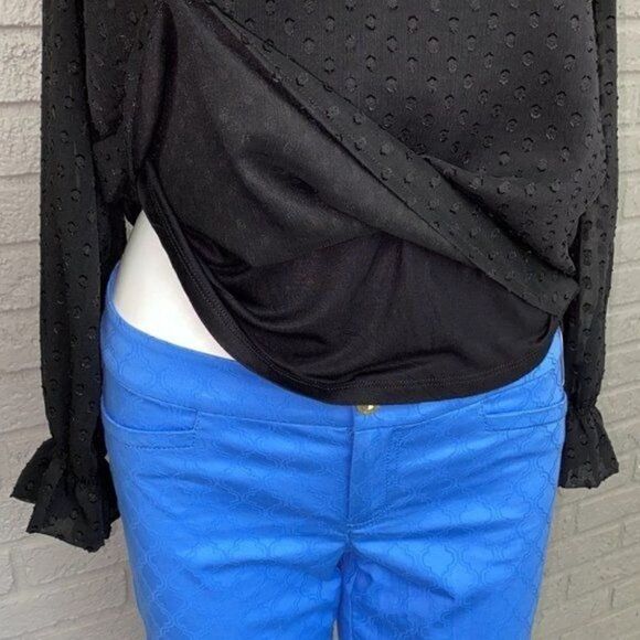 Springfield Black Sheer Long Sleeve Blouse Size S NWT - Picture 7 of 11